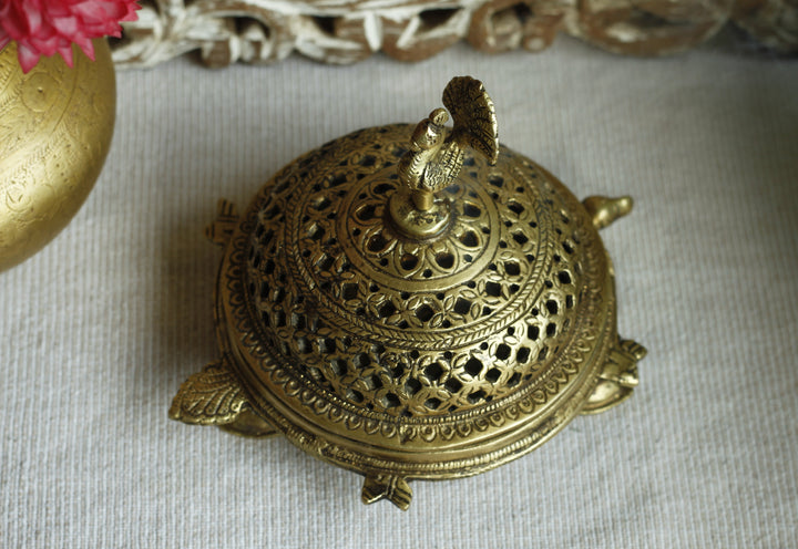 Brass Jaali Cut Incense Burner