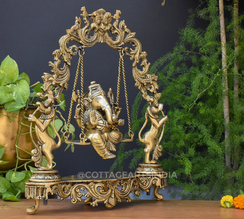 Brass Ganesha On Prabhawali Swing