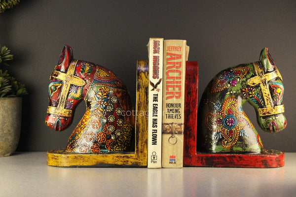 Wooden　Book-Ends,　Horse