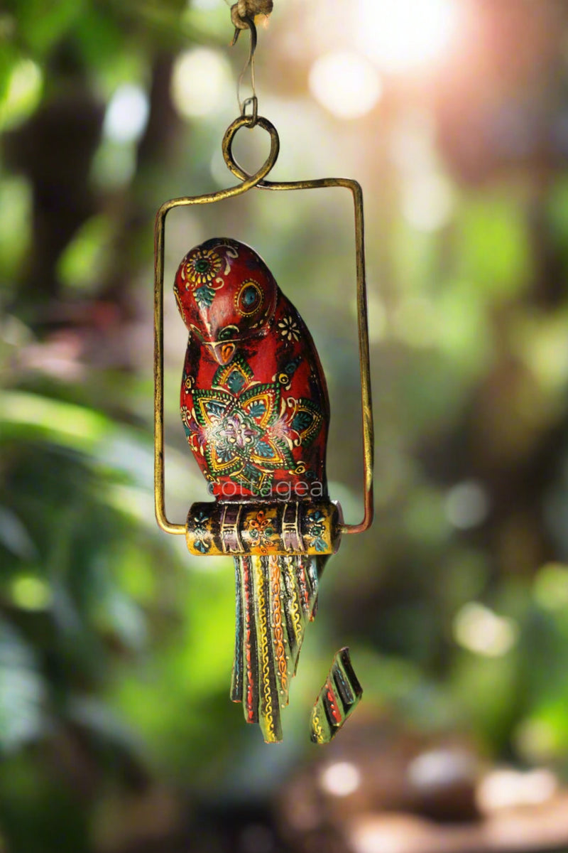 Wooden Hand Painted Parrot