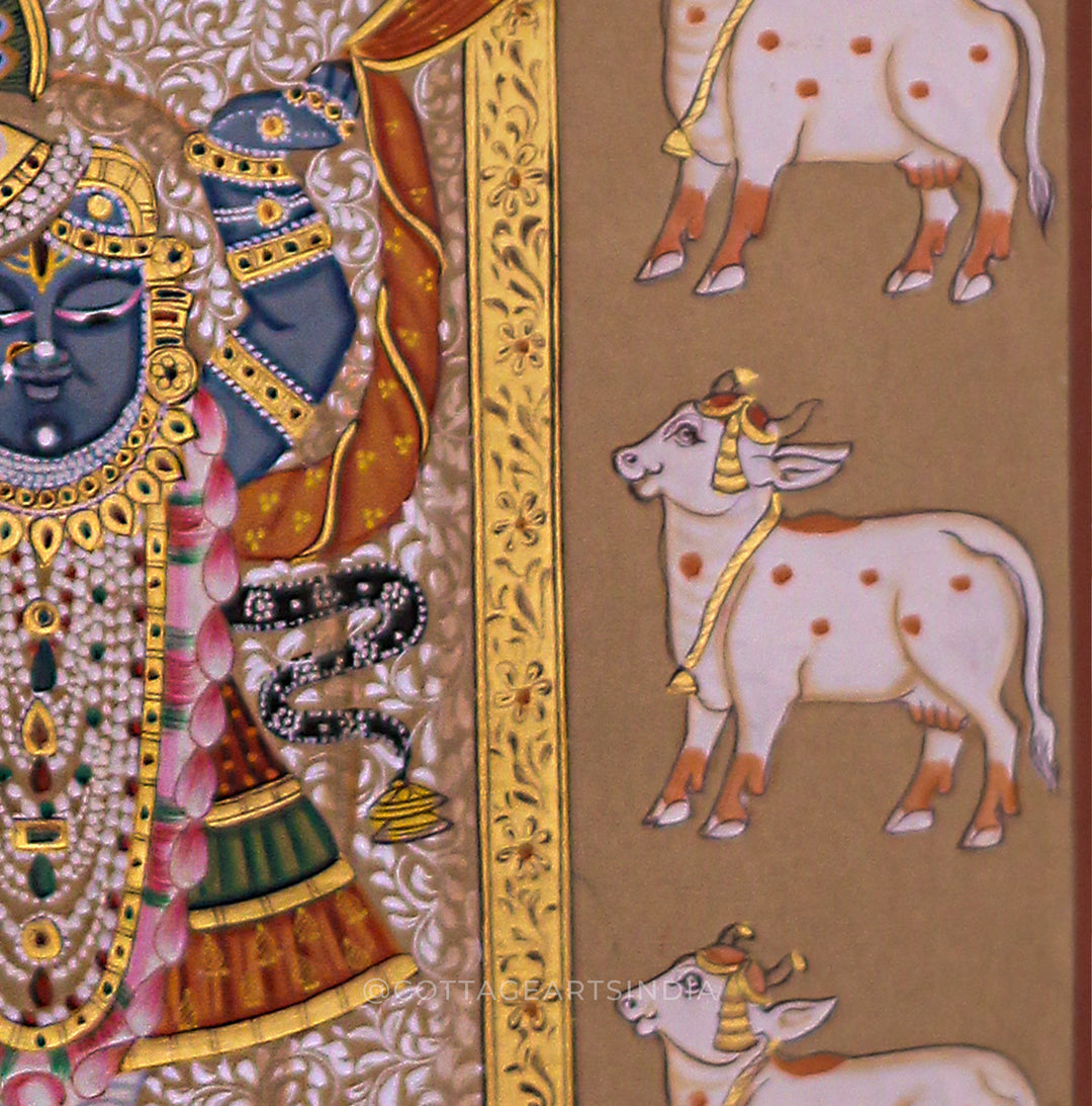Pichwai Painting Sreenathji and Cows