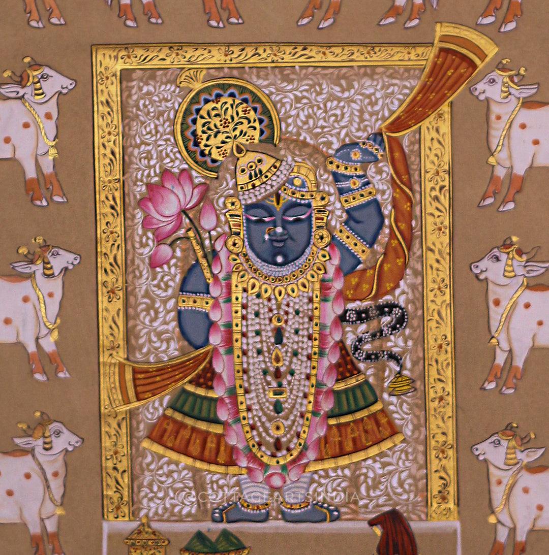 Pichwai Painting Sreenathji and Cows