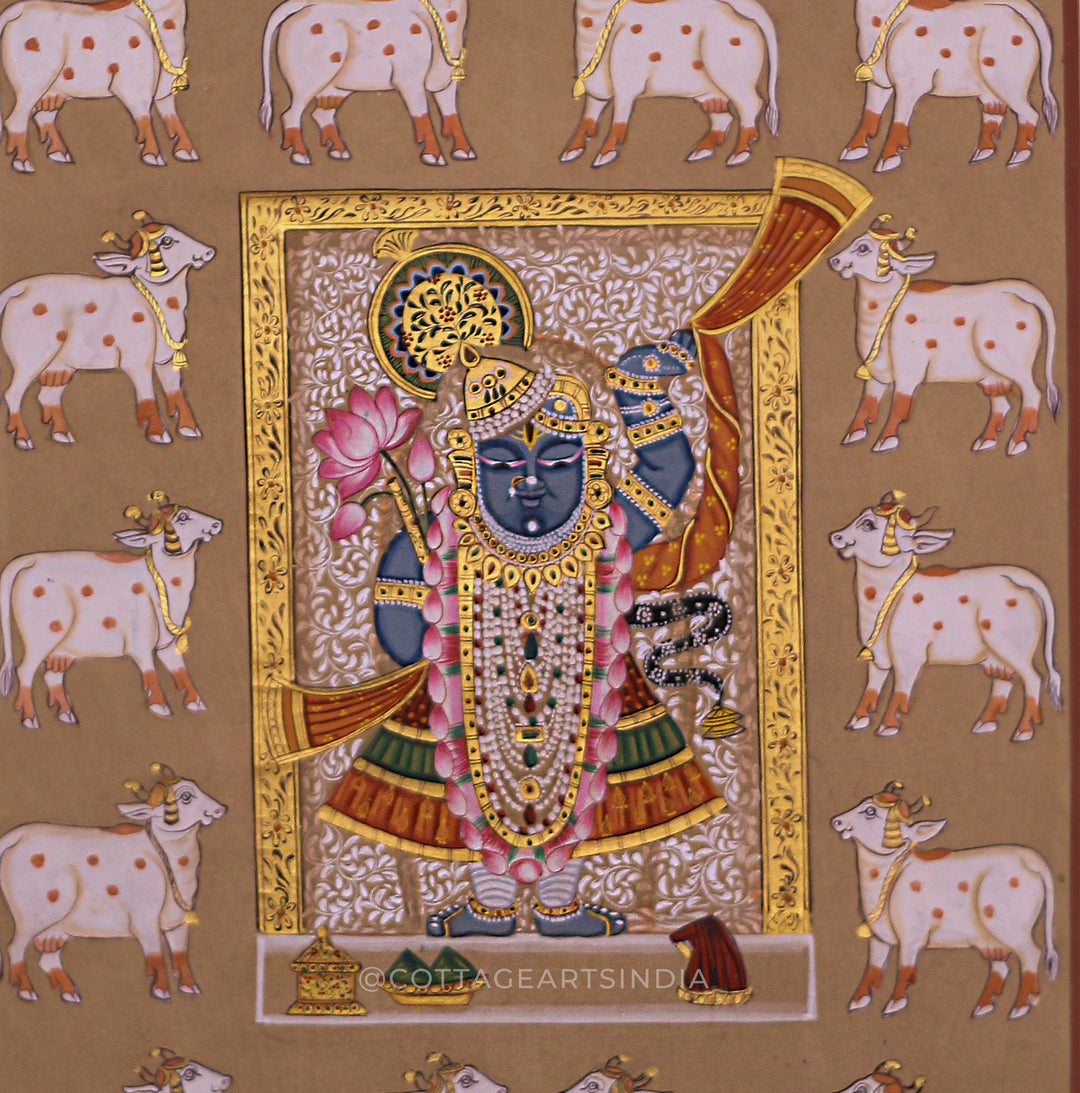 Pichwai Painting Sreenathji and Cows