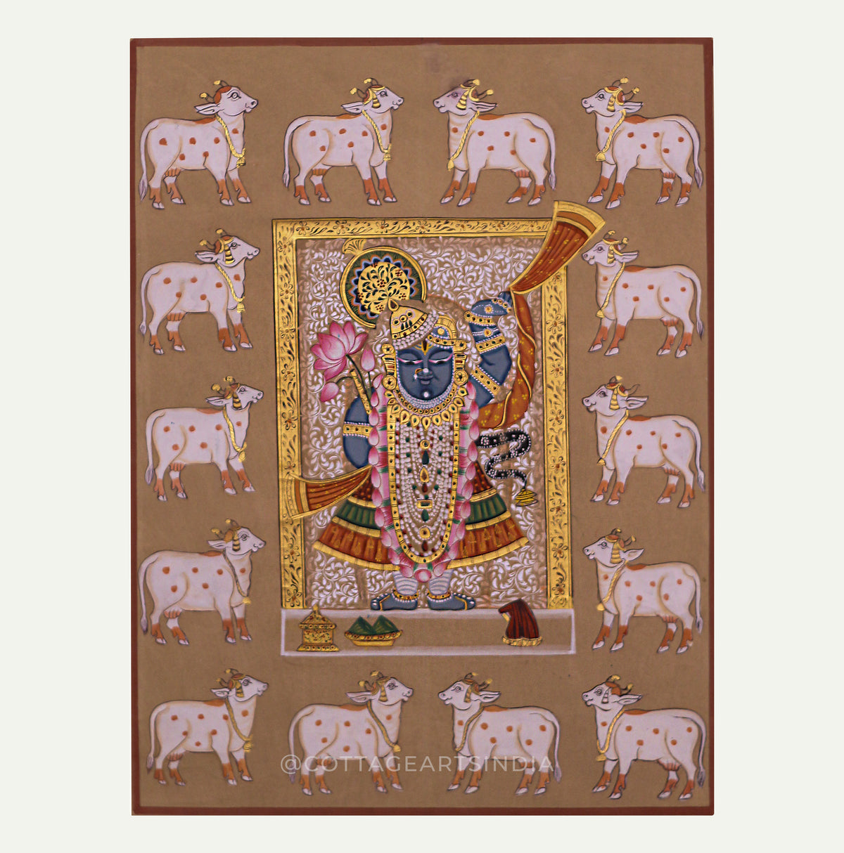 Pichwai Painting Sreenathji and Cows