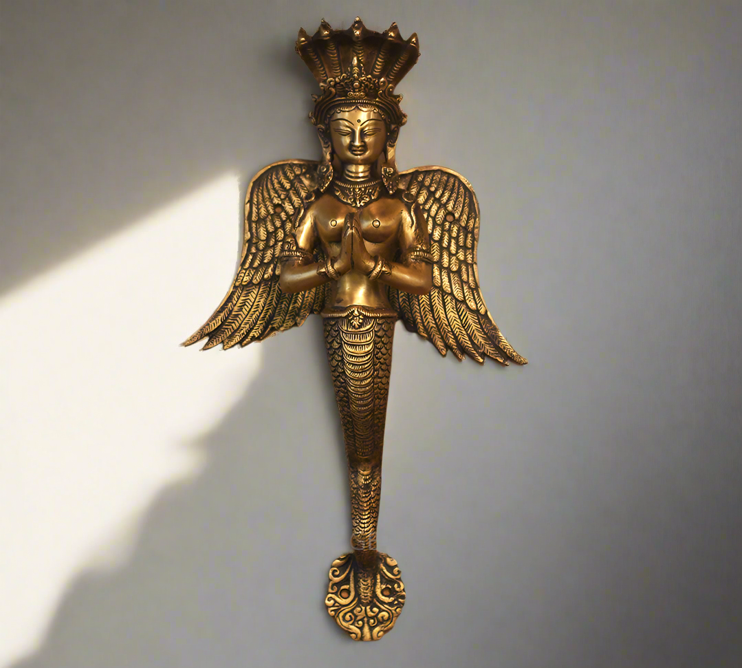 Brass NaagKanya Door Handle 20"
