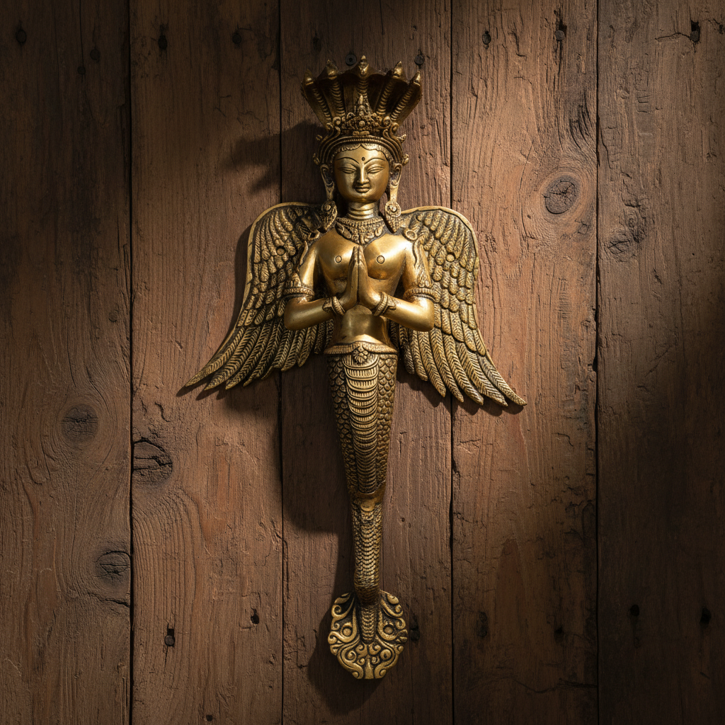 Brass NaagKanya Door Handle 20"