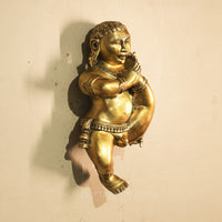 Brass Bala Krishna Wall Hanging