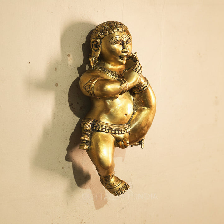 Brass Bala Krishna Wall Hanging