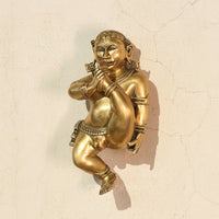 Brass Bala Krishna Wall Hanging