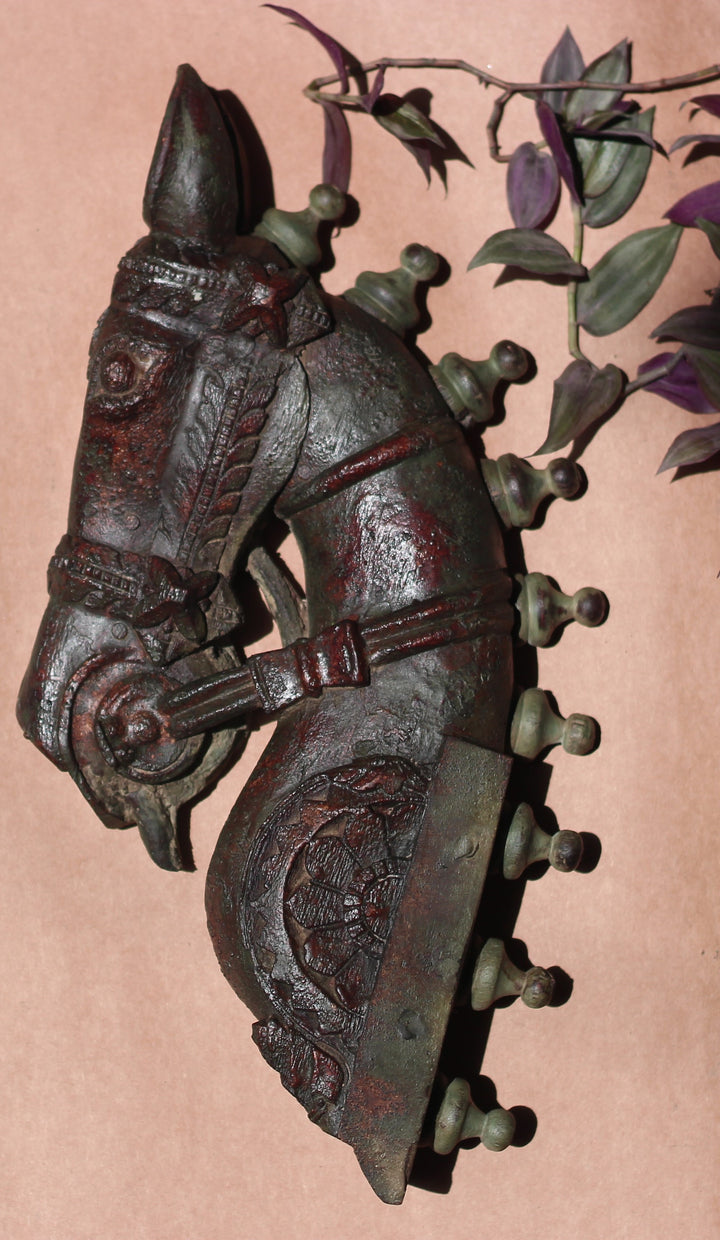 Vintage Wood /Stone Horse Head Wall Hanging