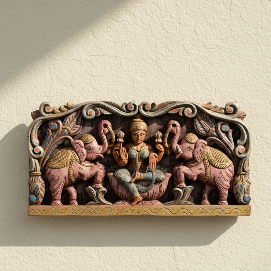 Wooden Wall Panel Gaja Laxmi 24"