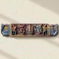 Wooden Hand Carved Wall Panel Ganesh Ji