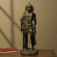 Brass Hanuman Antique Black and Gold  Finish 24"