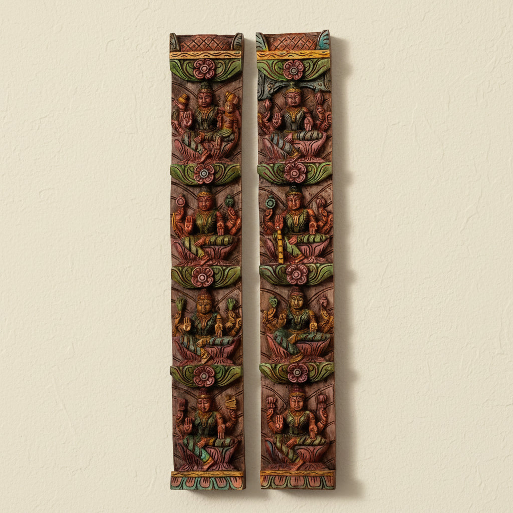 Wooden Wall Panel Ashtalakshmi