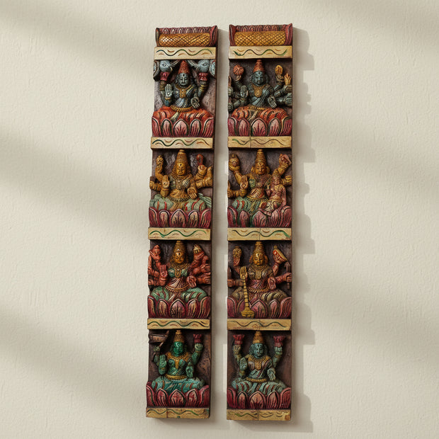Wooden Wall Panel Ashtalakshmi