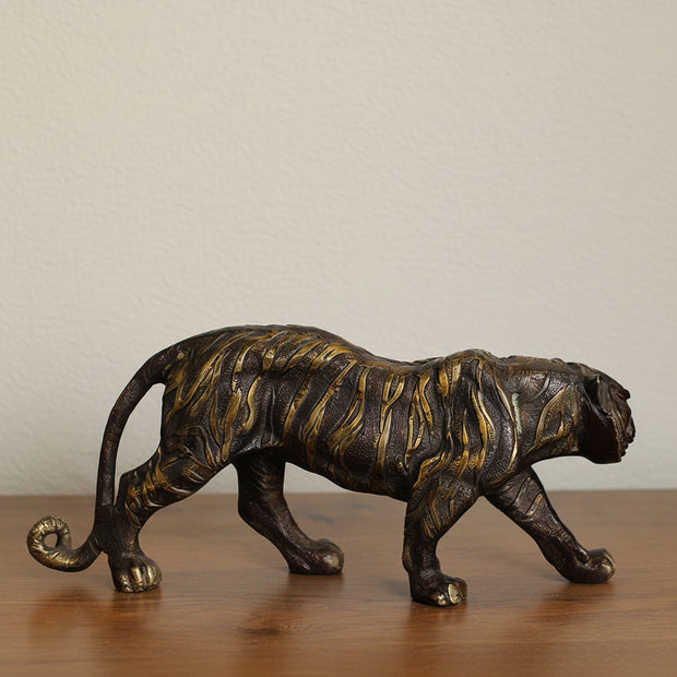 Brass Tiger Sculpture – Antique Finish