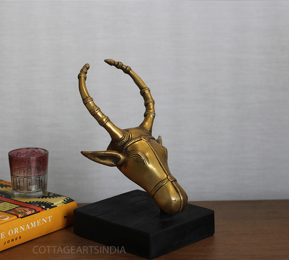 Brass Bull Head Table Decor Small