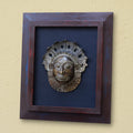 Wooden Frame With Bronze Panjurli Bhuta Mask