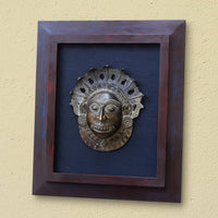 Wooden Frame With Bronze Panjurli Bhuta Mask