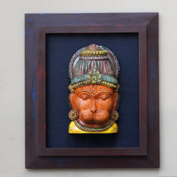 Wooden Hanuman Mask With Frame