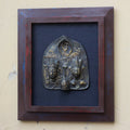 Wooden Frame With Vinatge Brass Tribal Style Shiva Parvati