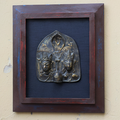Wooden Frame With Vinatge Brass Tribal Style Shiva Parvati