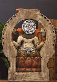 Wooden Ganesh Painted 36" Stone Finish