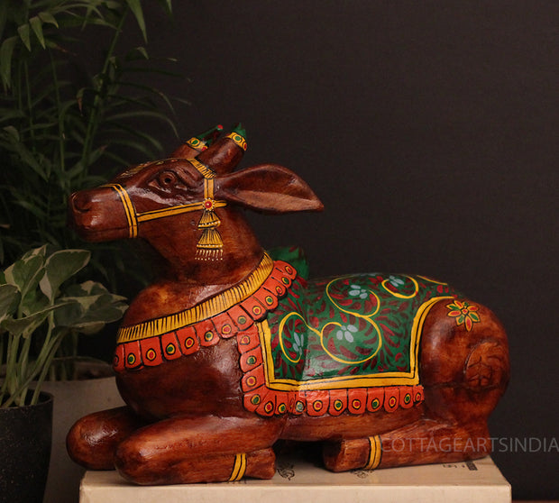 Wooden Nandi Handpainted 12.5"