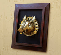 Wooden Frame With Brass Varaha Mask