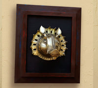 Wooden Frame With Brass Varaha Mask