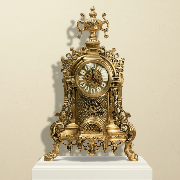 Brass Vintage Roman Design Mantlepiece Clock-Big Size