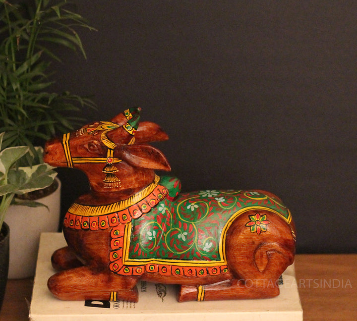 Wooden Nandi Handpainted 10.5"