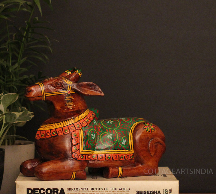 Wooden Nandi Handpainted 10.5"