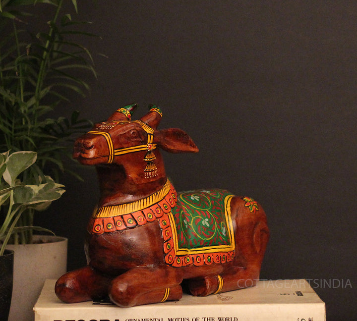 Wooden Nandi Handpainted 10.5"