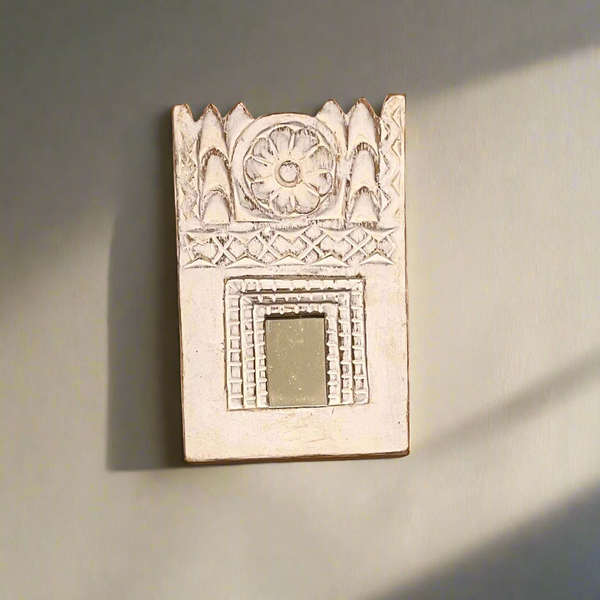 Wooden Temple Mirror Wall Hanging