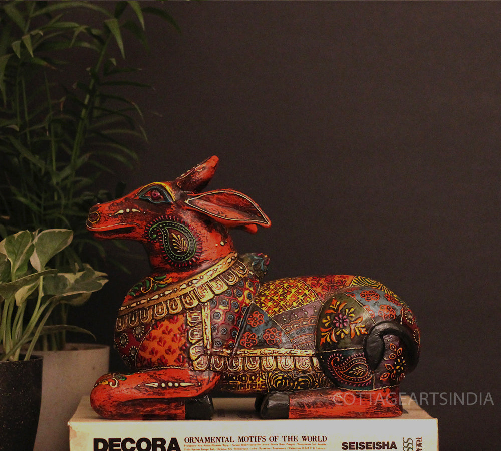 Wooden Nandi Handpainted 10.5"