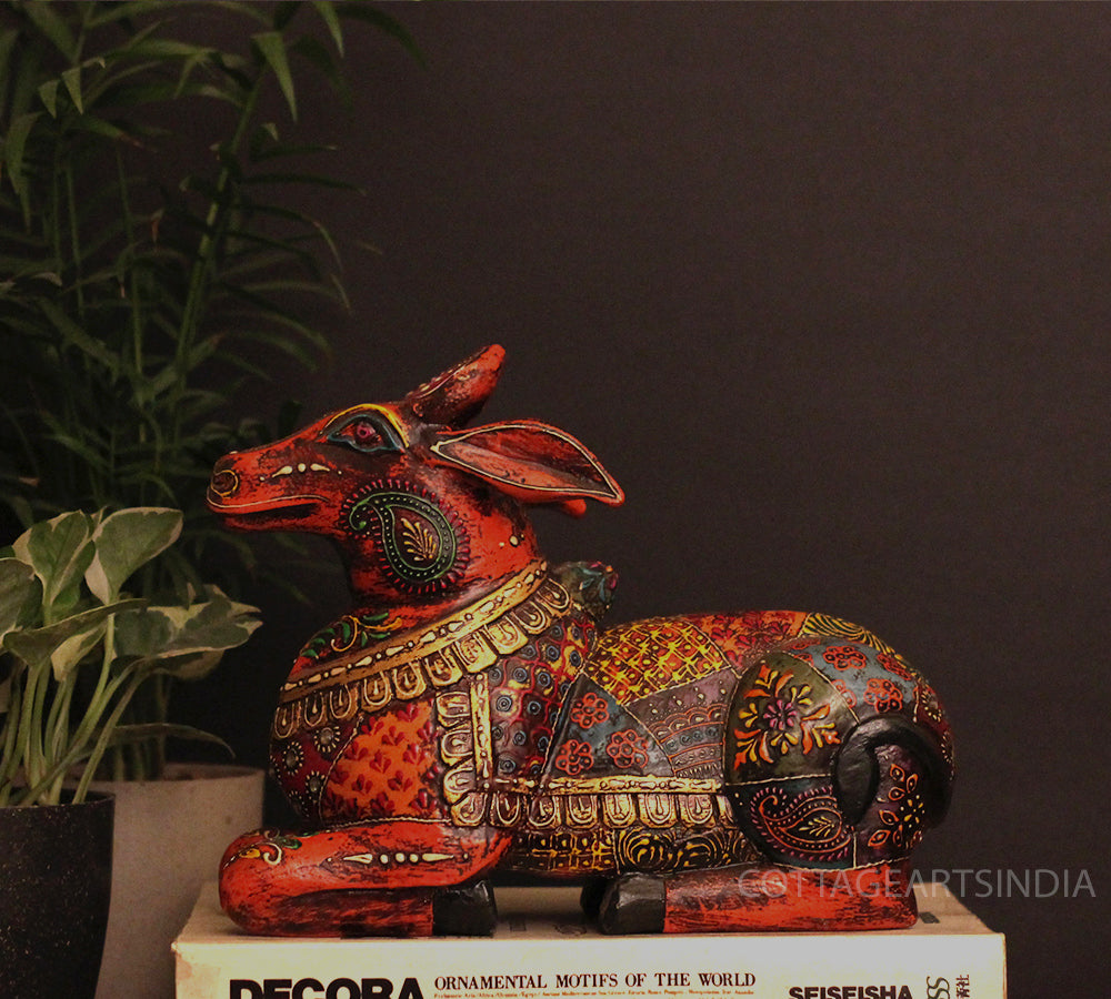 Wooden Nandi Handpainted 10.5"