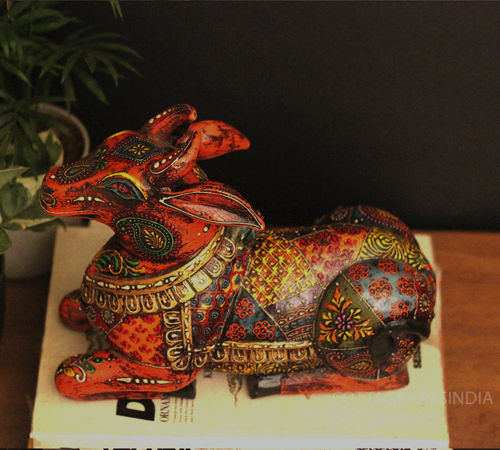 Wooden Nandi Handpainted 10.5"