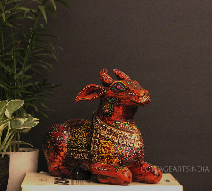 Wooden Nandi Handpainted 10.5"