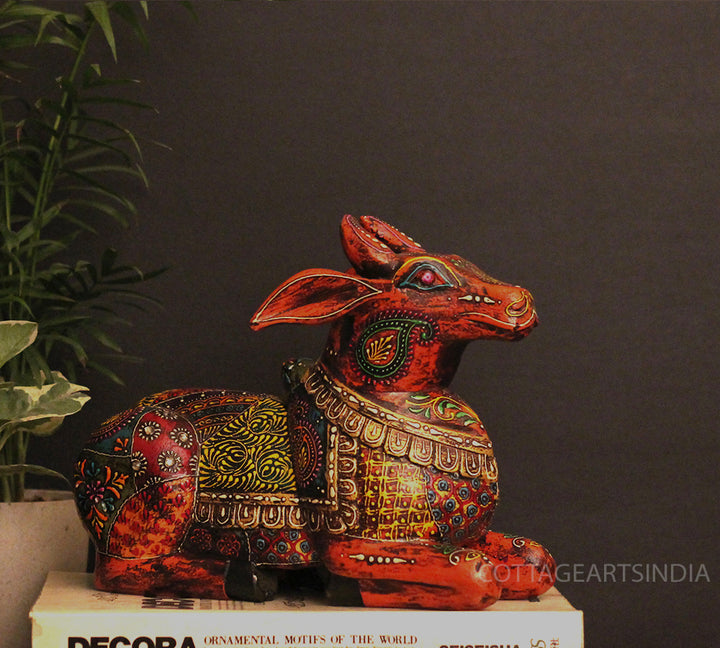 Wooden Nandi Handpainted 10.5"