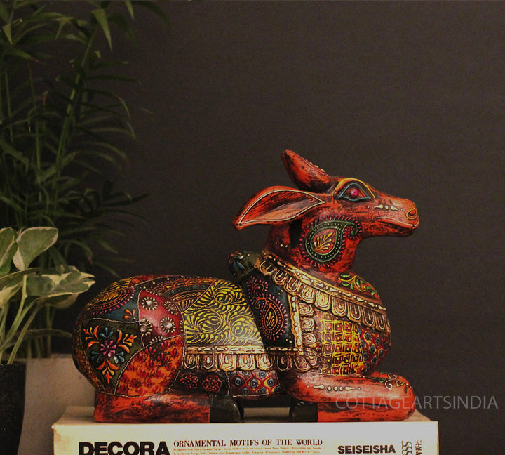 Wooden Nandi Handpainted 10.5"