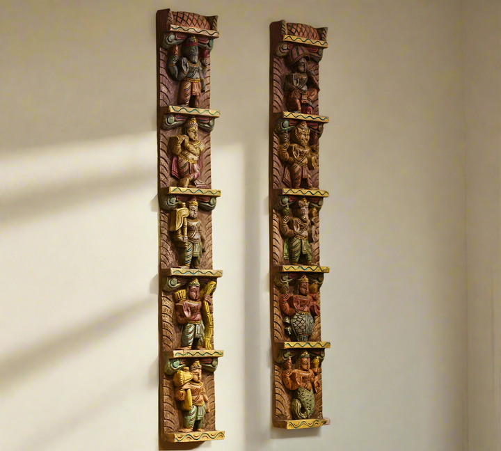 Wooden Wall Panel Dasavthar 36" in Pair