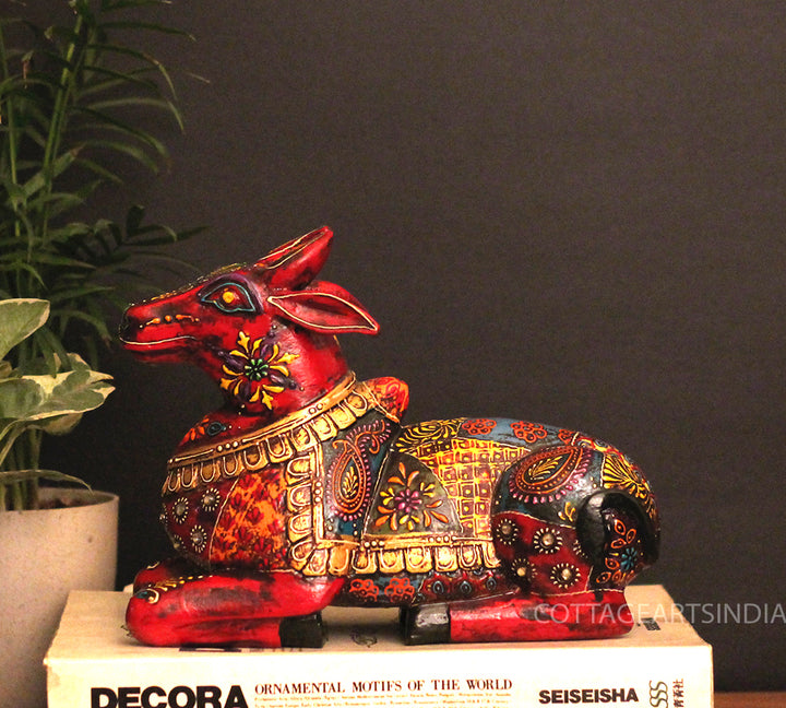 Wooden Nandi Handpainted 8.5"