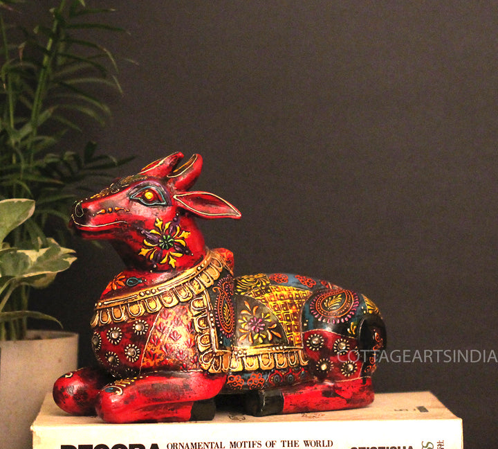Wooden Nandi Handpainted 8.5"