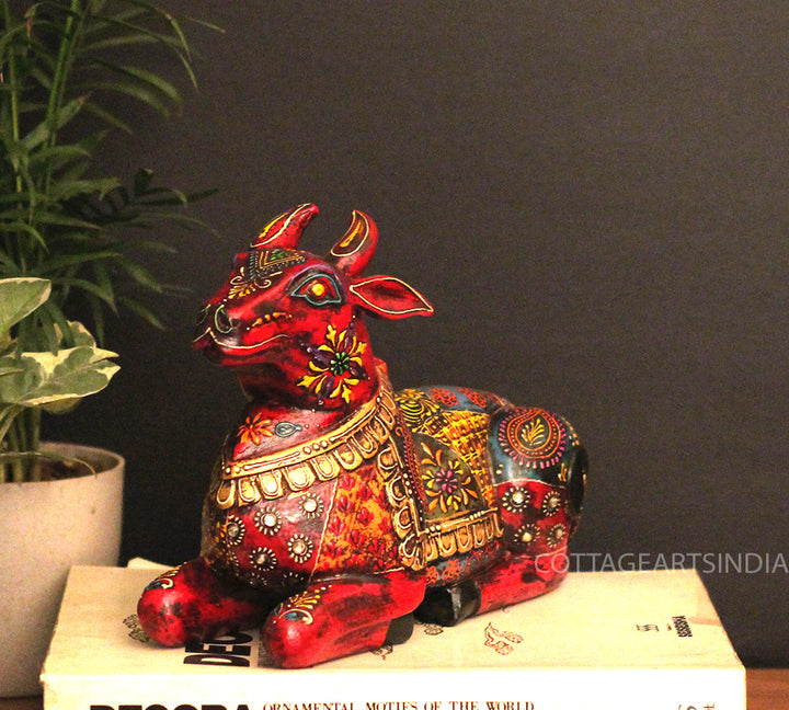Wooden Nandi Handpainted 8.5"