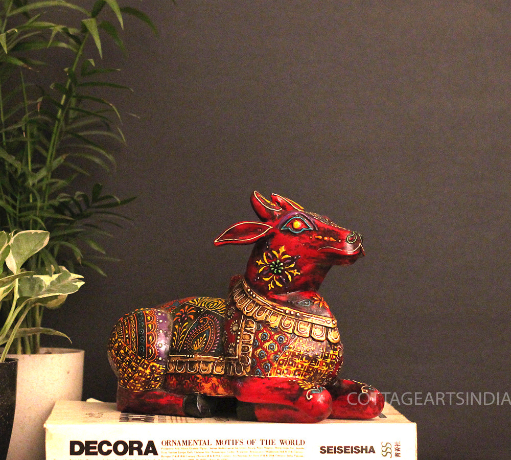 Wooden Nandi Handpainted 8.5"