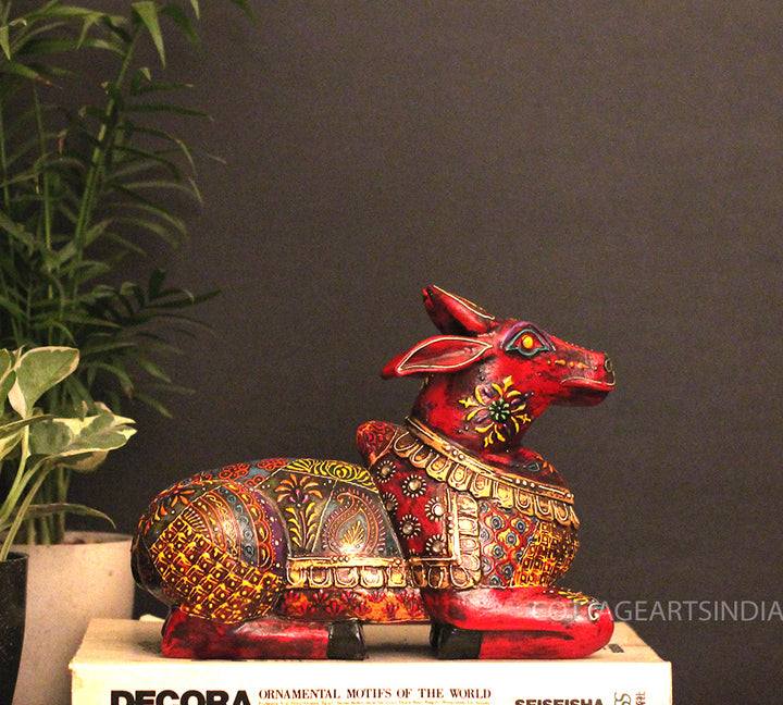 Wooden Nandi Handpainted 8.5"