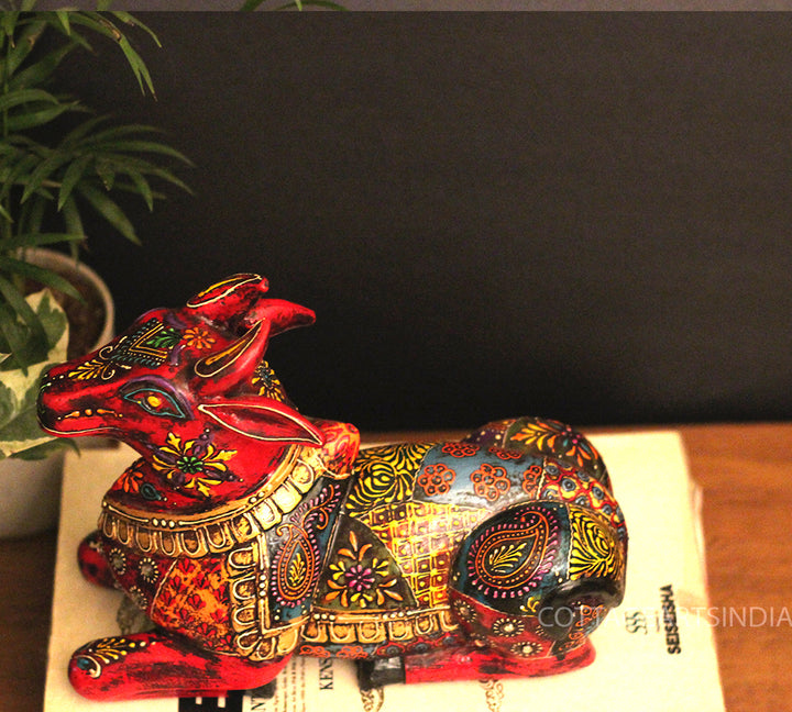 Wooden Nandi Handpainted 8.5"