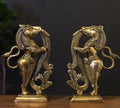 Brass Yali Standing Sculpture with Fine Carving