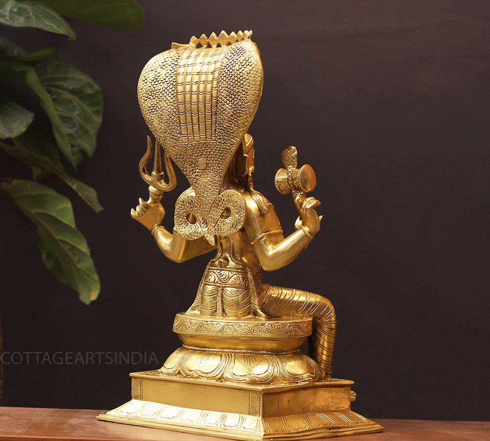 Brass Goddess Mariamman Idol with Serpent Hood | South Indian Temple Art